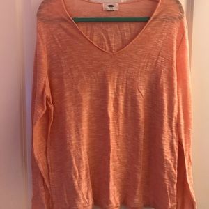 Coral Thin Vneck Sweater